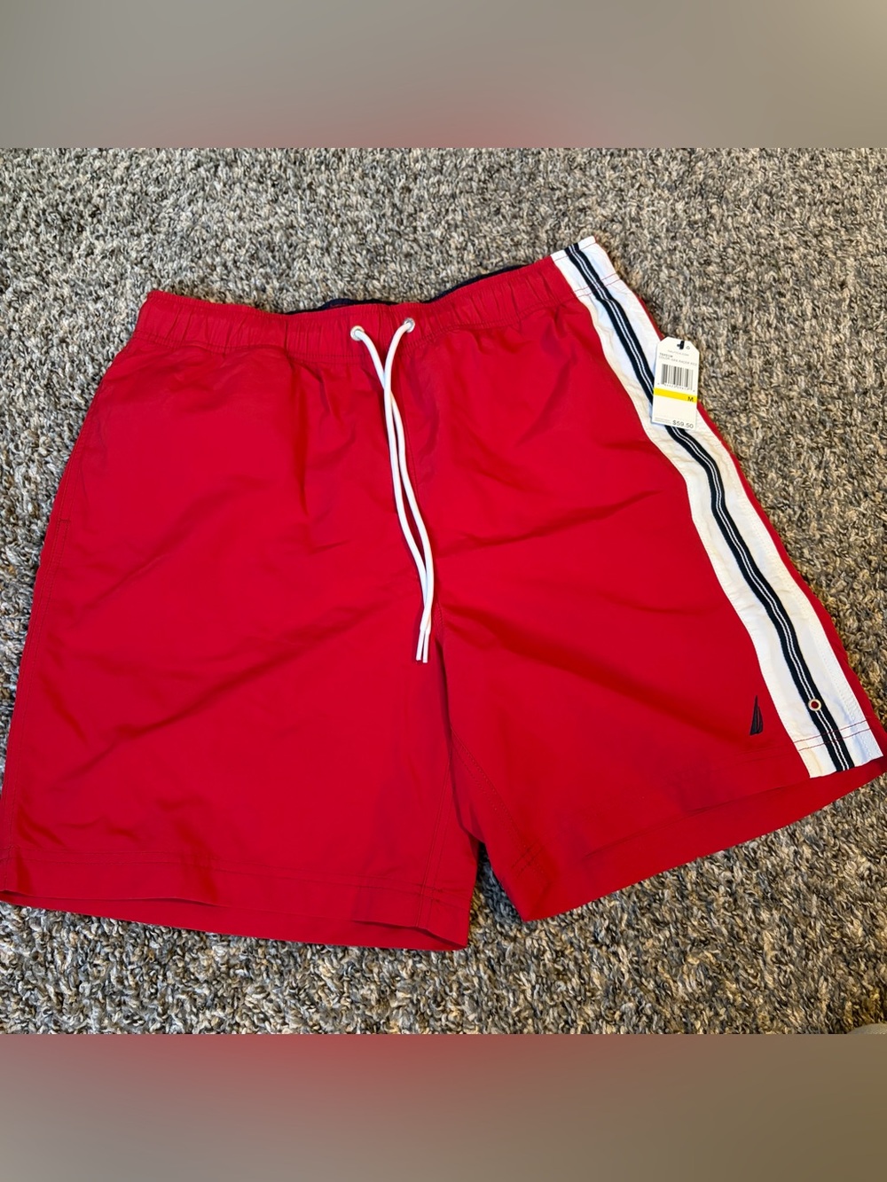 Nautica swim trunks men’s medium racer red